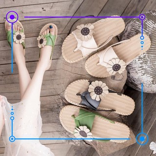 dép hoa cúc đế nhựa giả cói