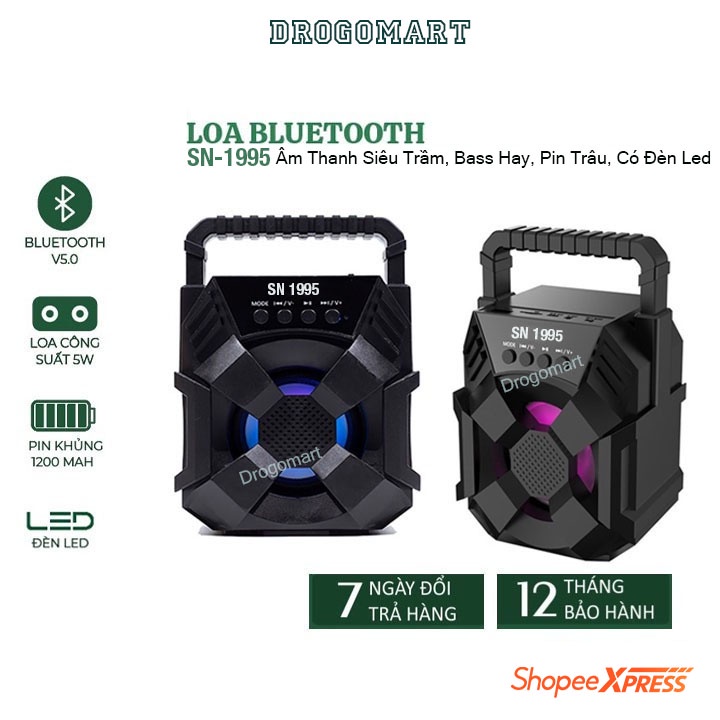 Loa Bluetooth nghe nhạc mini LZ3101/3103 nhỏ gọn, đèn led nhấp nháy, Hỗ trợ cắm thẻ nhớ, USB