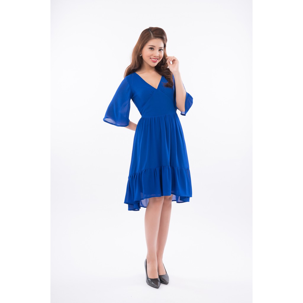 Zerasy - Đầm xoè cổ tim phối bèo lai nữ tính