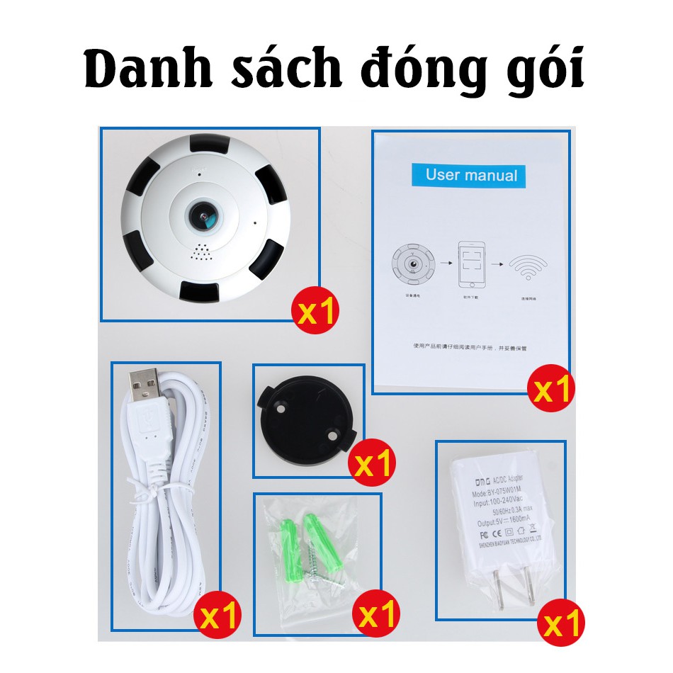 Camera Wifi V380 Pro Ốp Trần Xem Toàn Cảnh 360 độ Không Góc Chết - Mã Thẻ Nhớ Chuẩn Camera | BigBuy360 - bigbuy360.vn