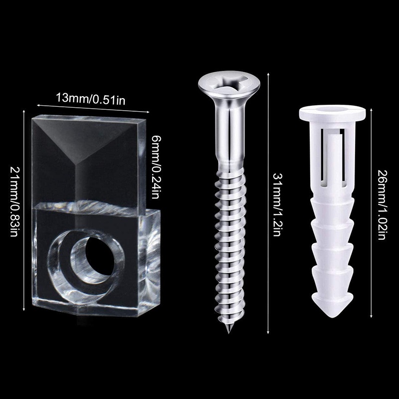 Set 22 Kẹp Giữ Gương Bằng Nhựa Trong Suốt Tiện Dụng