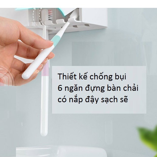 Kệ treo nhà tắm, bộ nhả kem đánh răng tự động kèm 2 cốc từ tính kèm giá treo bàn chải OENON gắn tường sang trọng