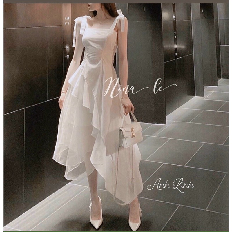 Đầm maxi đắp chéo 3 tầng hai dây cột có mút ngực cao cấp (Có ảnh thật) | BigBuy360 - bigbuy360.vn