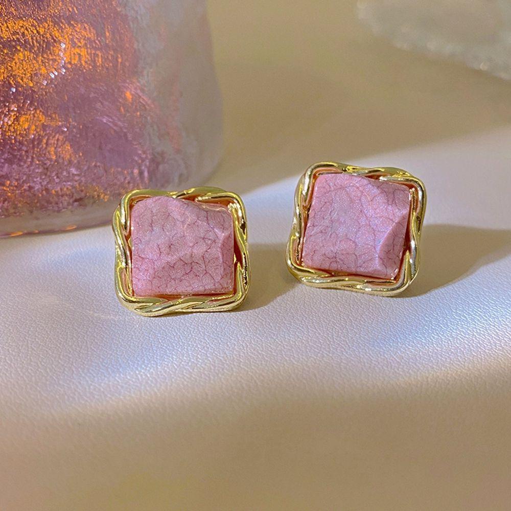 Bông Tai Hình Vuông Bằng Acrylic Phong Cách Retro Tinh Tế Thời Trang