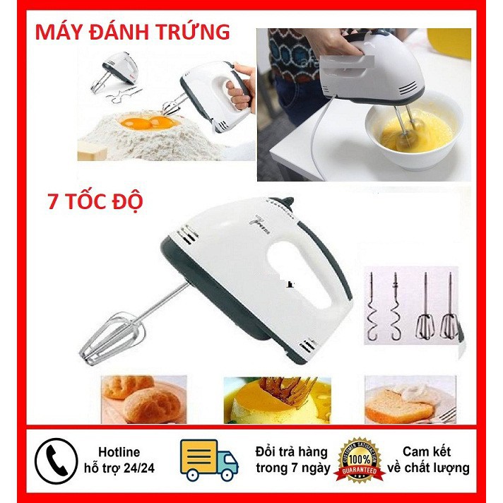 Máy Đánh Trứng Cầm Tay Mini Cao Cấp Với 7 Tốc Độ Cực Mạnh - Hoạt Động Êm Ái