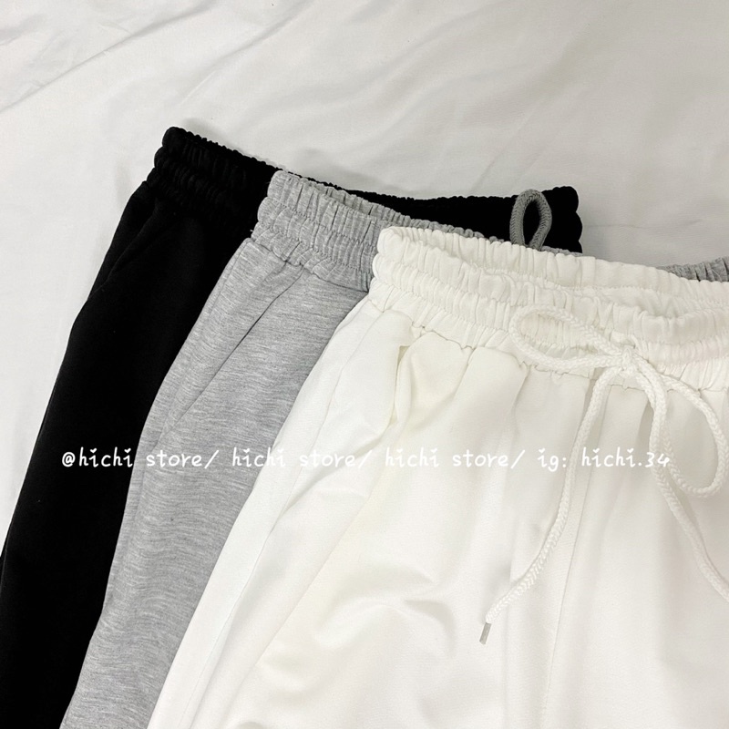 Quần Nỉ Ống Rộng Rách Gối dành cho nam nữ,Quần Baggy Cạp Cao Thun Dài Rách Đùi Unisex Siêu Hot hichi