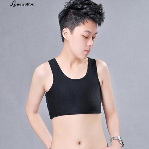 Áo nịt ngực sát nách phối màu trơn cho tomboy