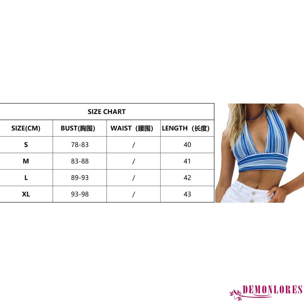 Áo Croptop Sát Nách Hoạ Tiết Kẻ Sọc Thiết Kế Cổ Chữ V Quyến Rũ