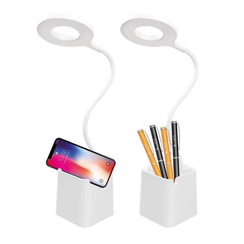 Đèn bàn LED Bảo vệ mắt Học tập Đèn LED để bàn Đèn đọc sách có thể sạc lại Đèn ngủ có giá đỡ bút cho học sinh