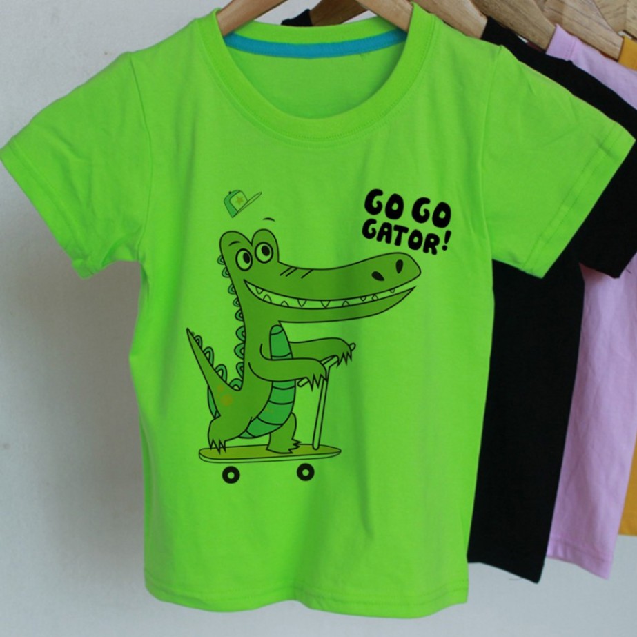 Áo Thun Trẻ Em In Cá Sấu Go Go Gator