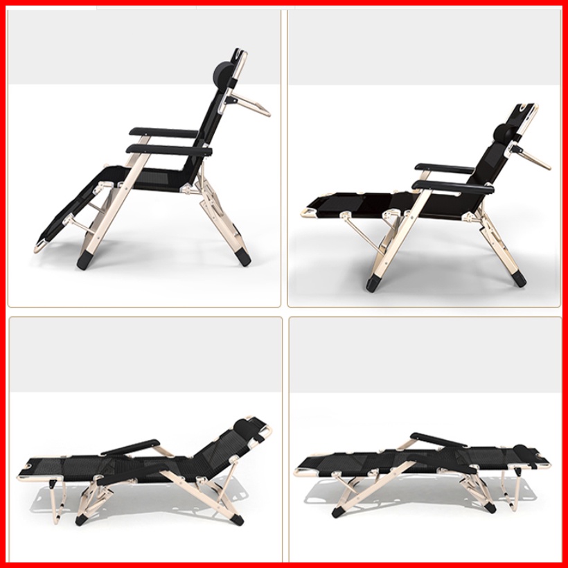 Ghế xếp thư giãn IRIS khung thép có thể ngả thành giường 180x60x30cm kèm đệm 3D cao cấp - Giường ghế gấp đa năng