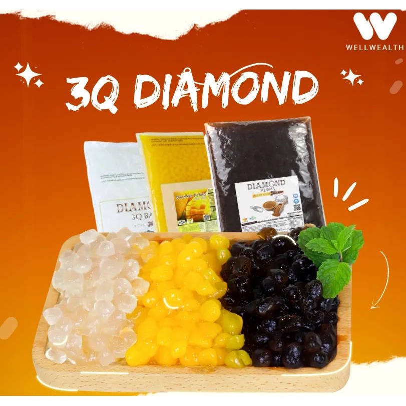 Trân châu 3Q Diamond đủ vị giòn-ngon không cần nấu- Nhập khẩu Đài Loan- có chứng nhận ISO, HALAL, HACCP