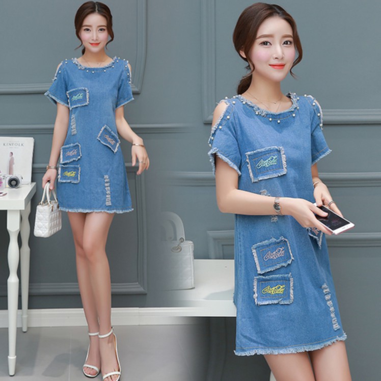 Đầm Xòe Denim Thời Trang Dành Cho Nữ