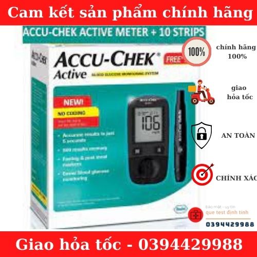 [CHÍNH HÃNG 100%]Máy đo đường huyết Acu Chek Active - thử tiểu đường tại nhà - que test tiểu đường