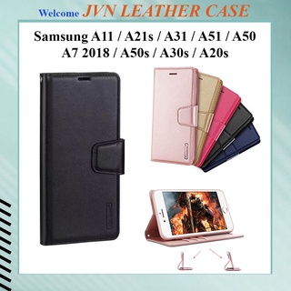 Bao da kiểu ví samsung A11, A21s, A31, A51, A13 4G, A70, A50, A50s, A30s, A20s từ tính hiệu Hanman, ngăn đựng thẻ tiền
