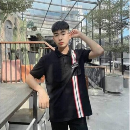 (Hàng Xịn) Áo Polo Miken Sọc Kẻ Dọc ❤ Áo Thun Cổ Bẻ Thomer Nắp Túi Khoá Nam Nữ MND102 (ảnh thật)