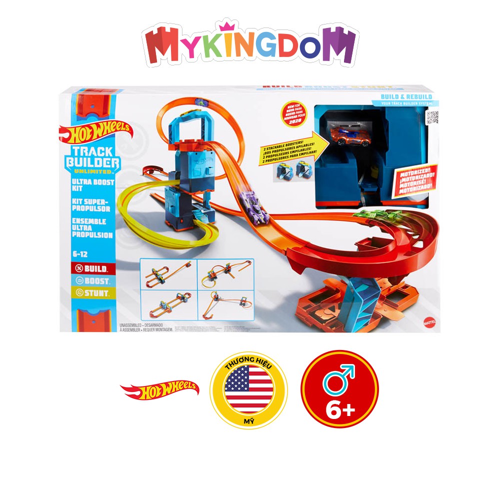 Đồ Chơi HOT WHEELS Bộ Đường Đua Hot Wheels Lượn Vòng Siêu Cấp GLC97