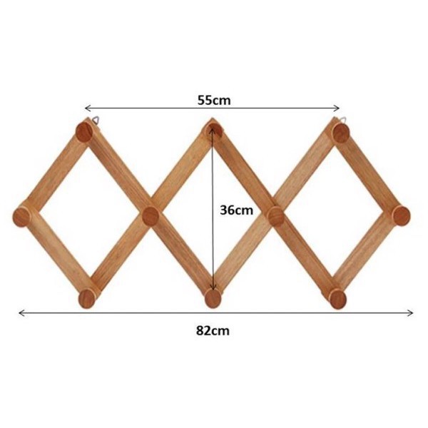 Móc treo tường Vivudecor 10 nhánh - Móc treo quần áo biến hình phù hợp với mọi không gian, móc xếp không cần khoan