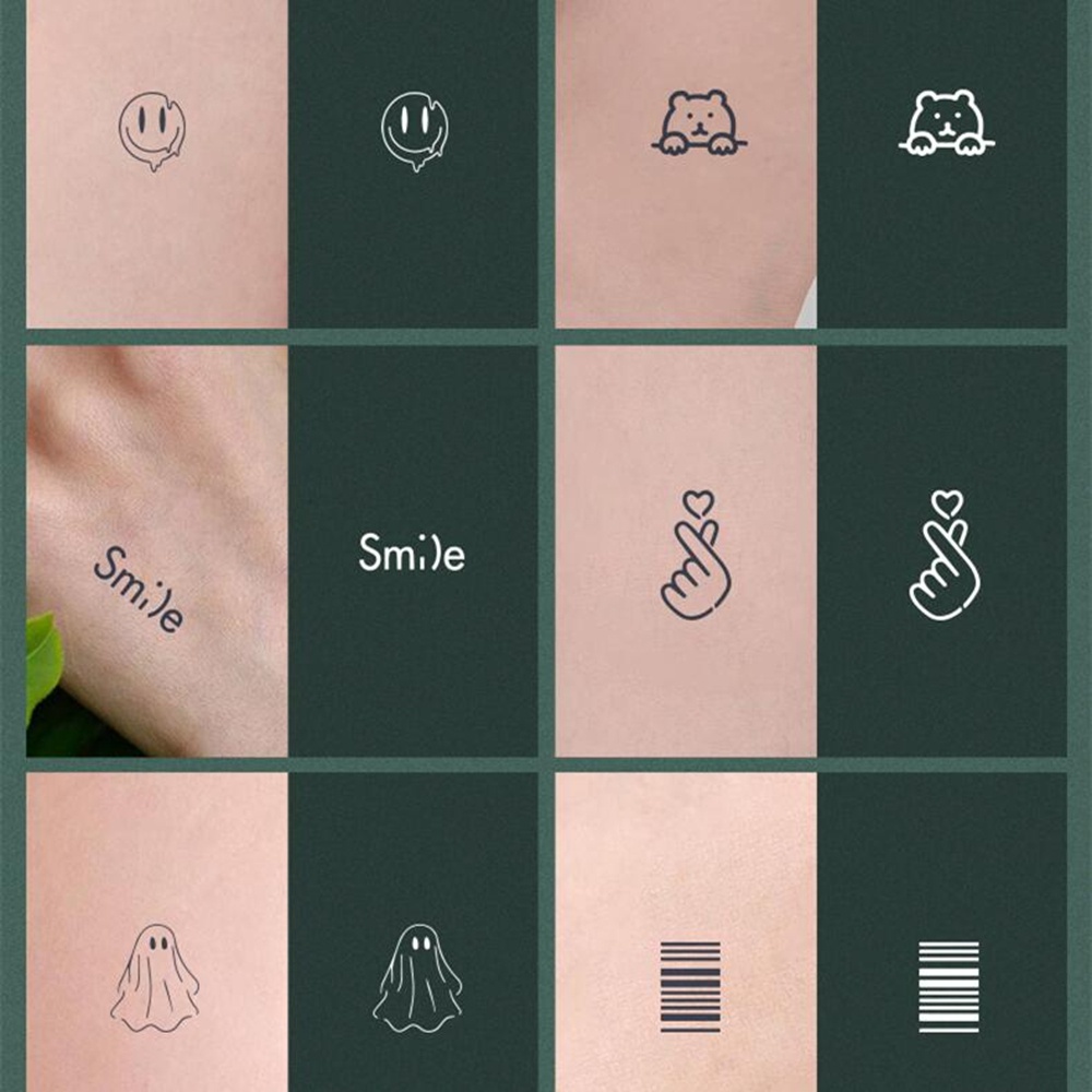 Set 5 Tấm Hình Xăm Dán Tạm Thời Chống Nước Hình Mặt Cười Dễ Thương Dùng Một Lần 5 Kiểu