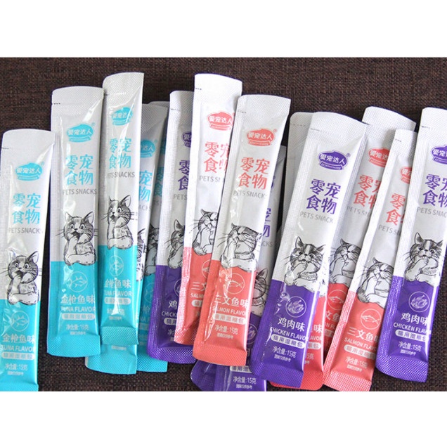 [HCM] Que thưởng cung cấp dinh dưỡng cho mèo, cho thú cưng Pet Snack phiên bản mới 15g/que