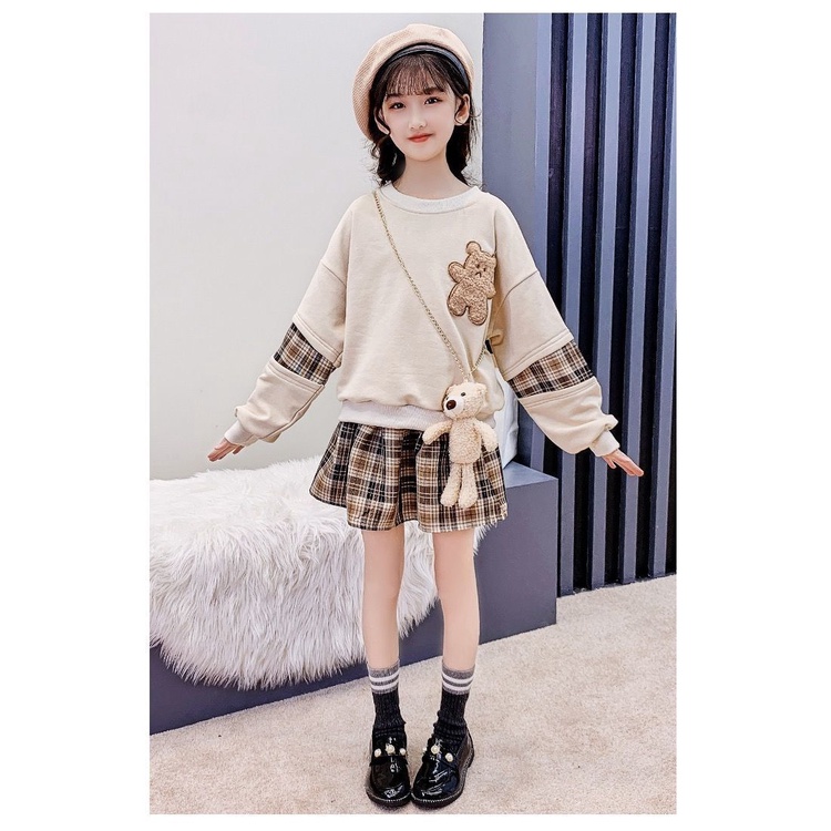 Đầm dài tay bé gái 10 tuổi   ☑️ váy thu đông bé gái 11 tuổi ☑️ set váy bé gái size đại 25kg 30kg 35kg 40kg