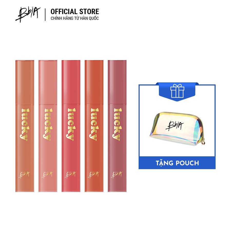 Combo full set 5 son bóng Bbia Lucky Shine Tint 4.3g/thỏi TẶNG 1 túi trang điểm hologram 3g - BBia Official Store | BigBuy360 - bigbuy360.vn