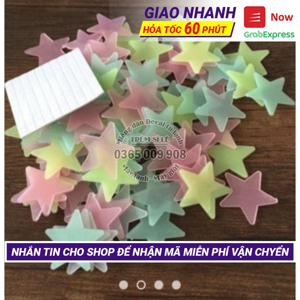 100 ngôi sao dạ quang dán tủ lạnh, tường, trần nhà