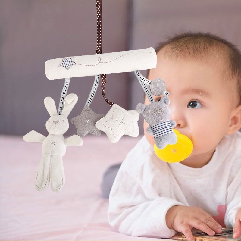 Treo nôi cũi, xe đẩy thỏ gấu bông cho bé
