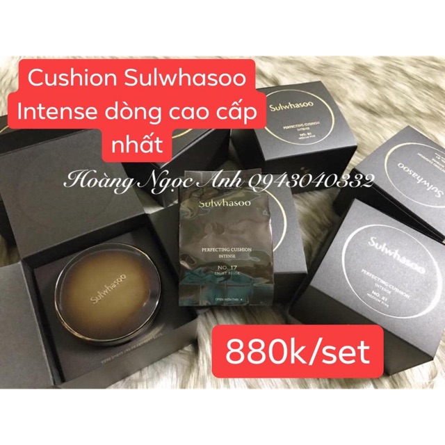 Cushion sulwhasoo intense cao cấp gồm 1 hộp sẵn lõi và 1 lõi sơ cua