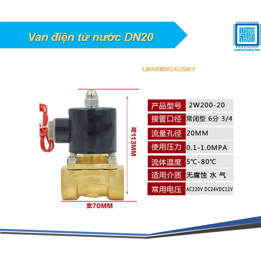 Van điện từ nước DN20