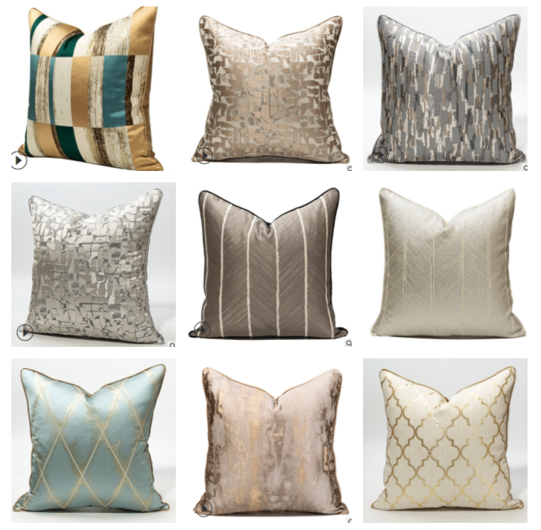 Vỏ gối vuông sang trọng 60x60 50x50 45x45 30x50cm Lưới kim cương Champagne Vàng Ném Gối