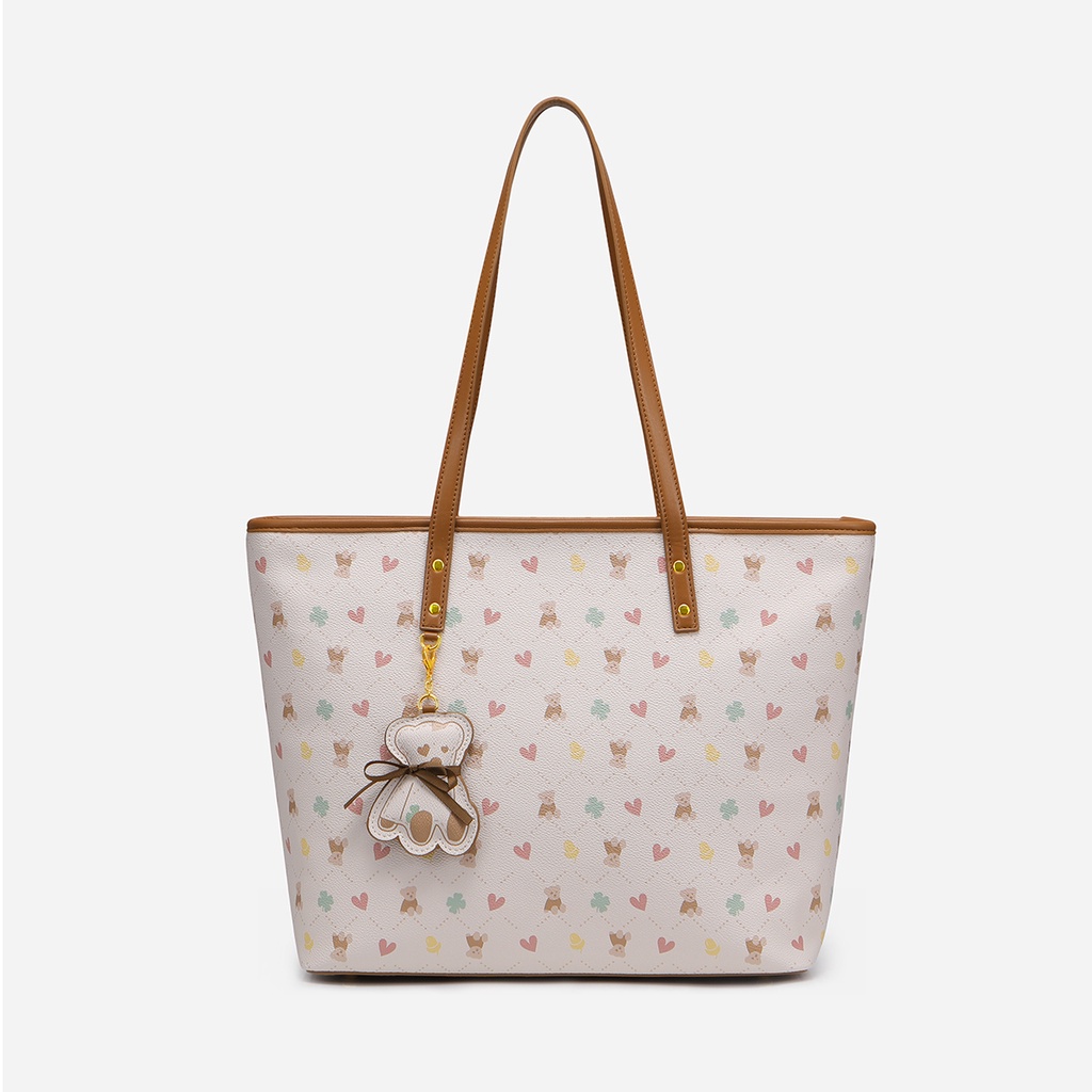 Túi xách nữ Tote Bag Just Star size to đi làm, học , đi chơi du lịch charm gấu nơ ViAnh Store 172887