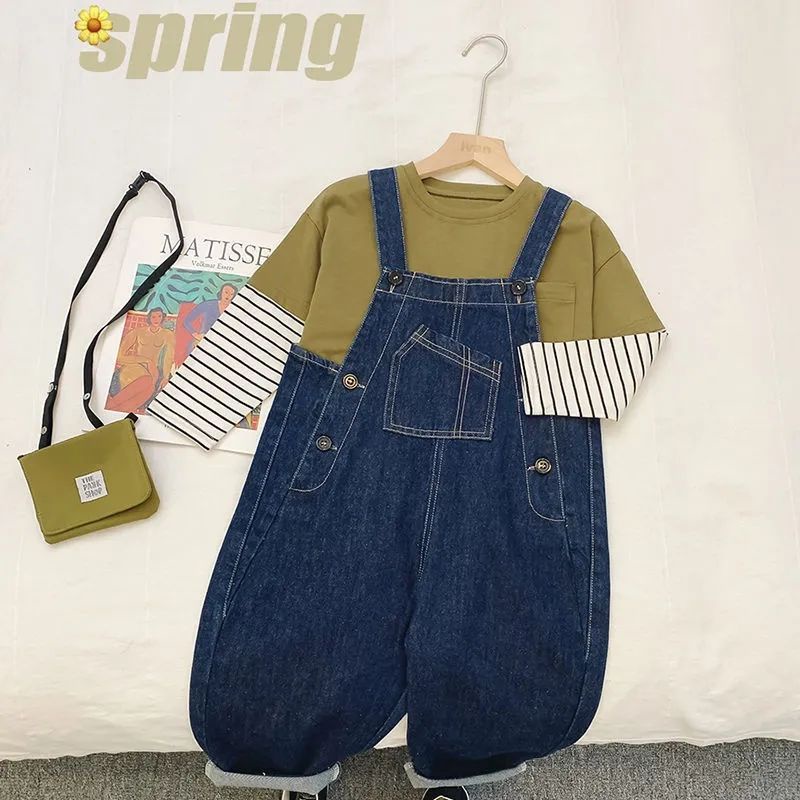 Quần Yếm Denim Phong Cách Nhật Bản Hàn Quốc Nhật Bản Mới 2022 Cho Mẹ Và Bé