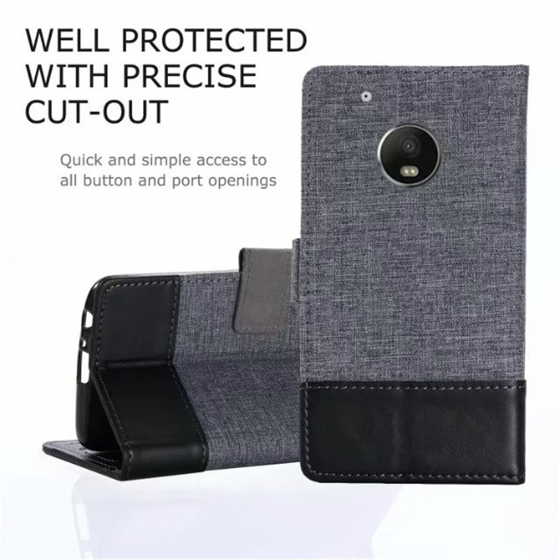 Case Motorola Moto One P30 Play G5 G5S G4 Plus M G7 Power X4 Z3 Flip Cover Canvas TPU Leather Wallet Card