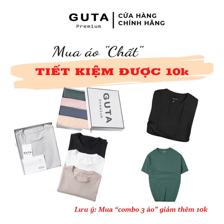 Áo Thun Tay Lỡ Form Rộng Unisex Chất Phông Cao Cấp Cho Cả Nam Nữ Màu Trơn ( Thương Hiệu GUTA )