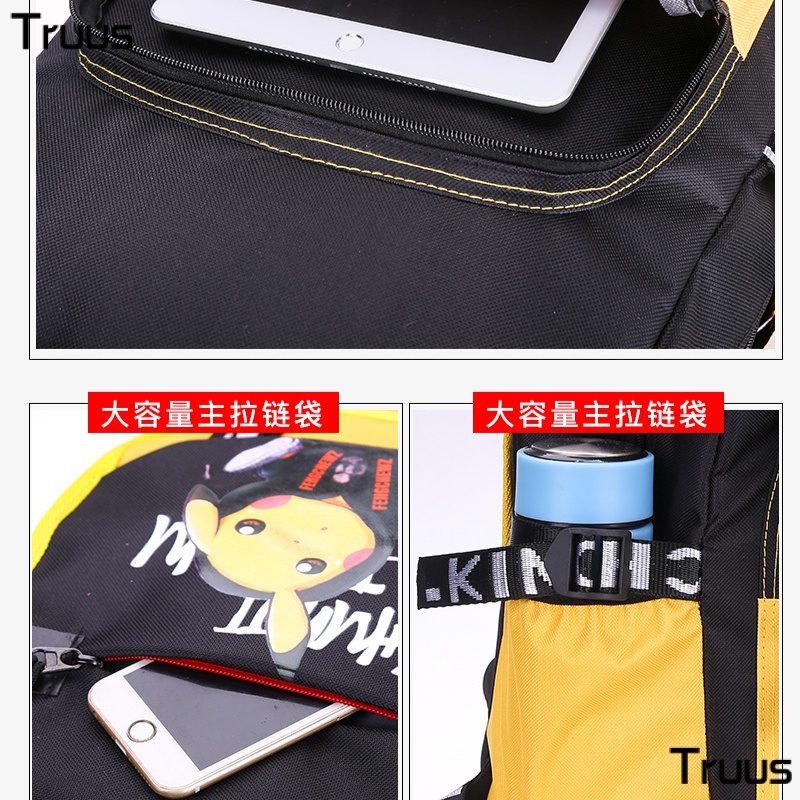 Ba Lô Đi Học Siêu Nhẹ In Họa Tiết Hoạt Hình Pikachu Dễ Thương Thời Trang Cho Bé Trai Và Gái M8TI