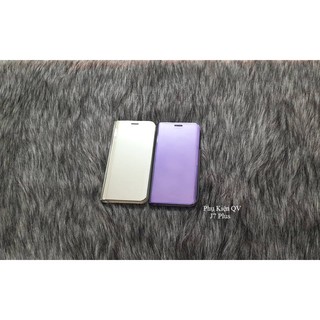 Bao Da Clear View Cover Standing Samsung J7 Plus