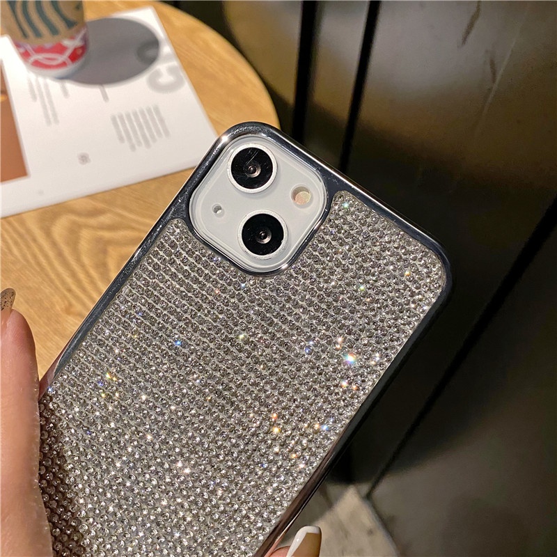 Ốp Điện Thoại Mềm Trong Suốt Đính Kim Cương Sang Trọng Cho IPhone 13 Pro MAX 12 11 Pro MAX XS MAX XR X 7+8 Plus