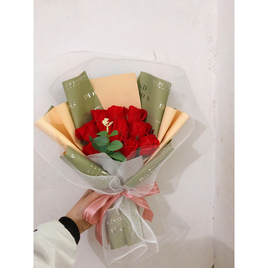 BÓ HOA HỒNG SÁP 9 BÔNG, 10 BÔNG, 11 BÔNG GIÁ SỈ CỰC ƯU ĐÃI