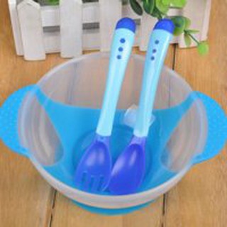 Bộ bát và thìa báo nóng ăn dặm an toàn cho bé
