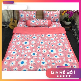 Drap thun Hàn Quốc 4 món mẫu họa tiết hoa mai nở rất đẹp, có may size theo yêu cầu
