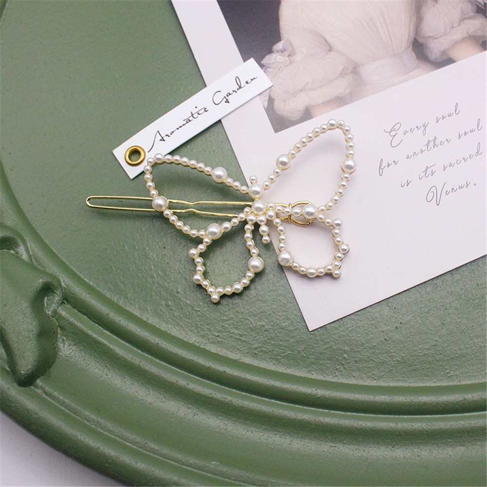 Kẹp Tóc Hình Bướm Đính Ngọc Trai Thời Trang