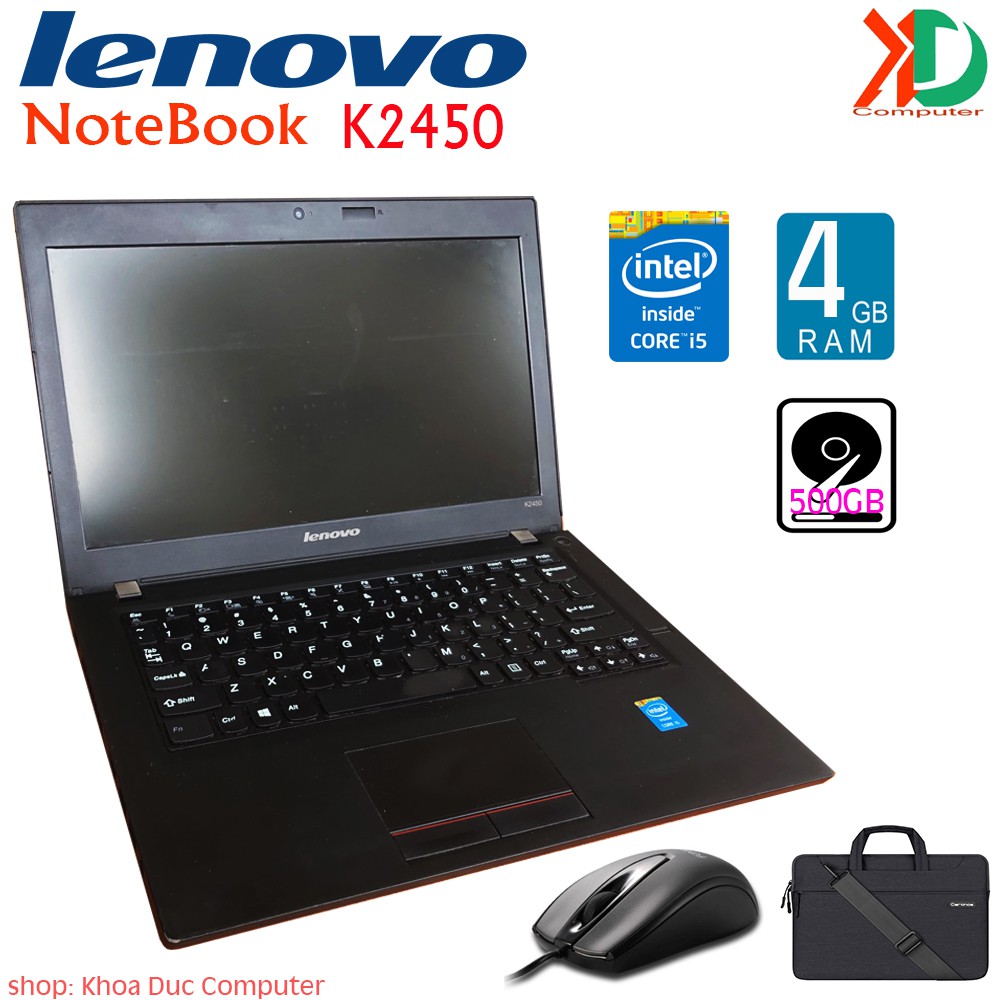 [TẶNG TÚI, CHUỘT] Laptop Lenovo Notebook K2450 Core i5-4200U/ 4gb Ram / 500gb HDD / 12.5inch HD vỏ nhôm toàn thân.