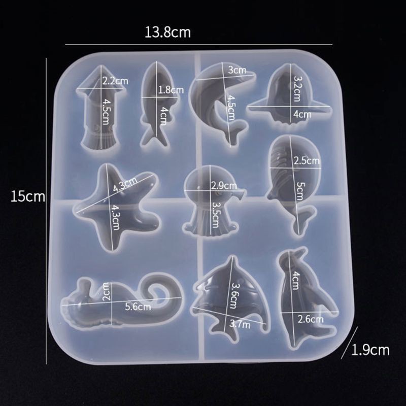 Khuôn Silicon Làm Đồ Trang Sức Hình Sao Biển / Chim Cánh Cụt Đáng Yêu