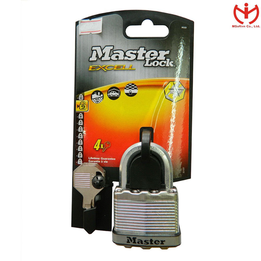 [Hỏa tốc HCM] Ổ khóa chống cắt Master Lock M5 D thân thép lá rộng 50mm - MSOFT