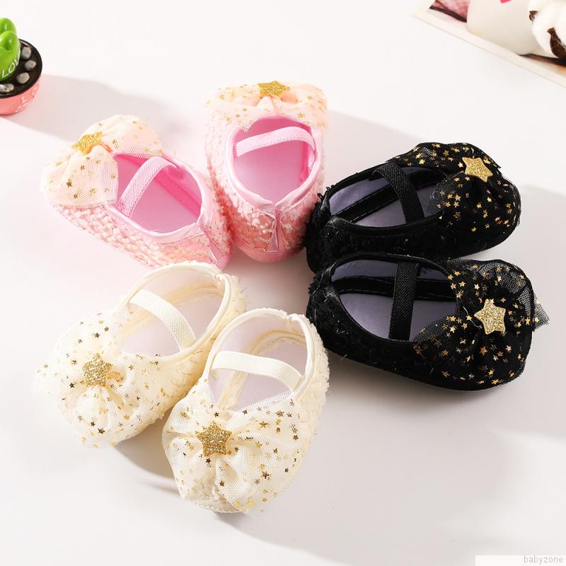 Giày búp bê đế mềm đính nơ cho bé gái tập đi