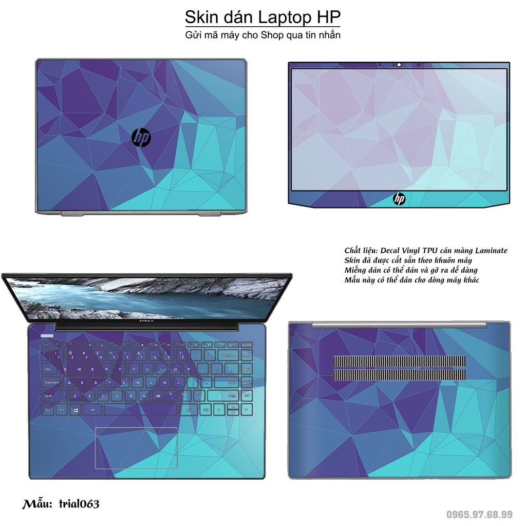 Skin dán Laptop HP in hình Đa giác nhiều mẫu 11 (inbox mã máy cho Shop)