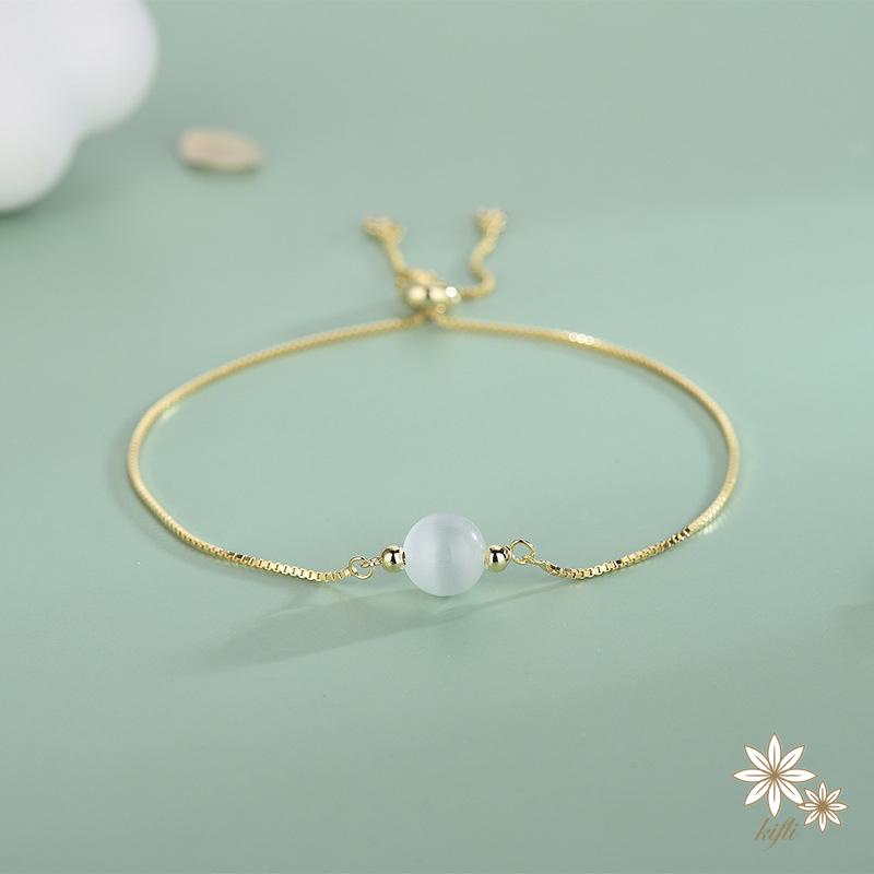 Vòng Tay Đính Đá Opal Thiết Kế Đơn Giản Có Thể Điều Chỉnh Kích Cỡ