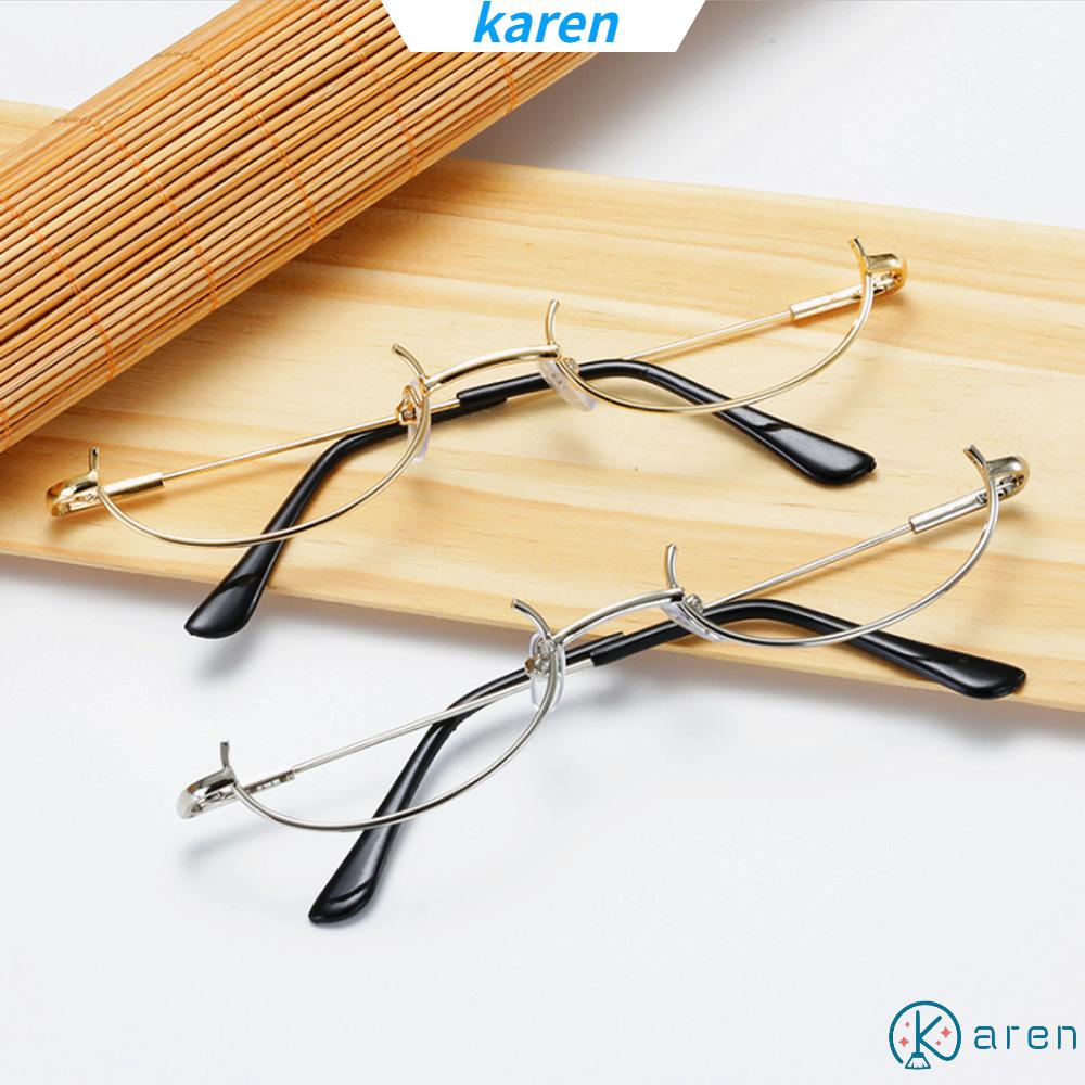 Mắt Kính Không Tròng Gọng Nửa Gọng Kim Loại Thời Trang Cho Nam Nữ