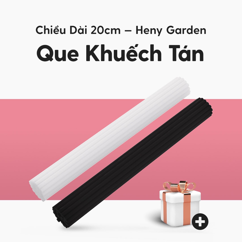 Que Khuếch Tán Tinh Dầu Làm Thơm Phòng Heny Garden Màu Đen Trắng, Thay Thế Máy Khuếch Tán và Đèn Xông